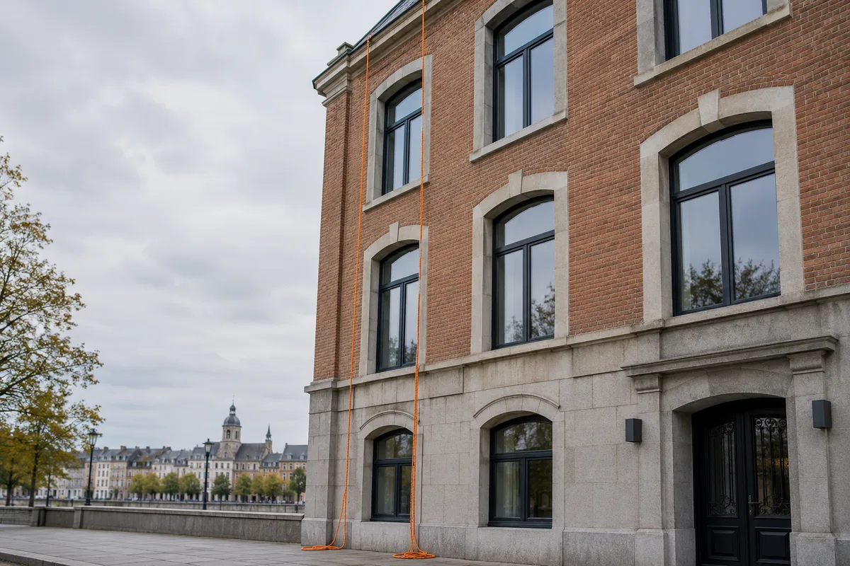 Façade haute accessible par deux cordes seulement, trottoir dégagé